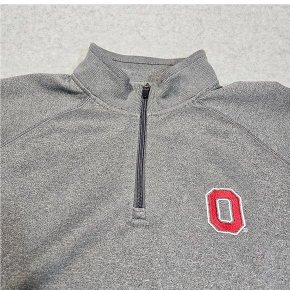 Mens Ohio State Buckeyes Quarter Zip Pullover Mock Neck Sweatshirt Size Large - Picture 3 of 5